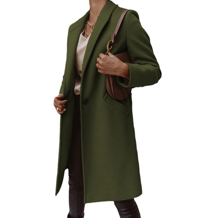 Damen Eleganter Longblazer im minimalistischen Design mit praktischen Taschen Drune