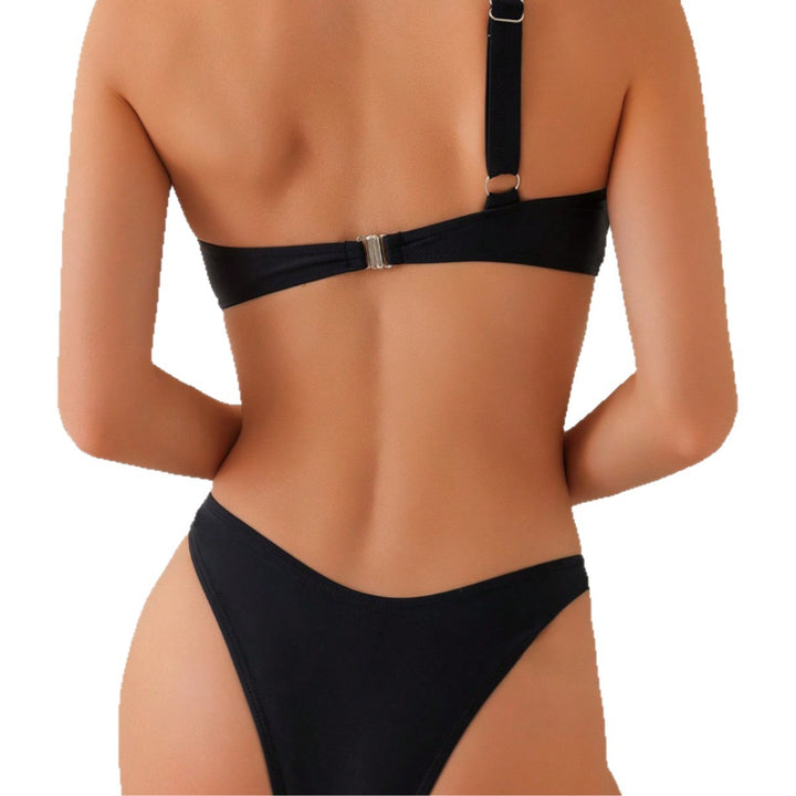 Damen asymmetrisches Bikini-Set mit dekorativem Detail Drune