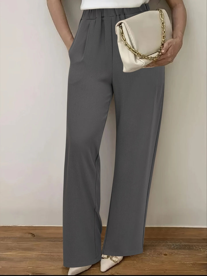 Damen Elegante weite Bundfaltenhose Drune