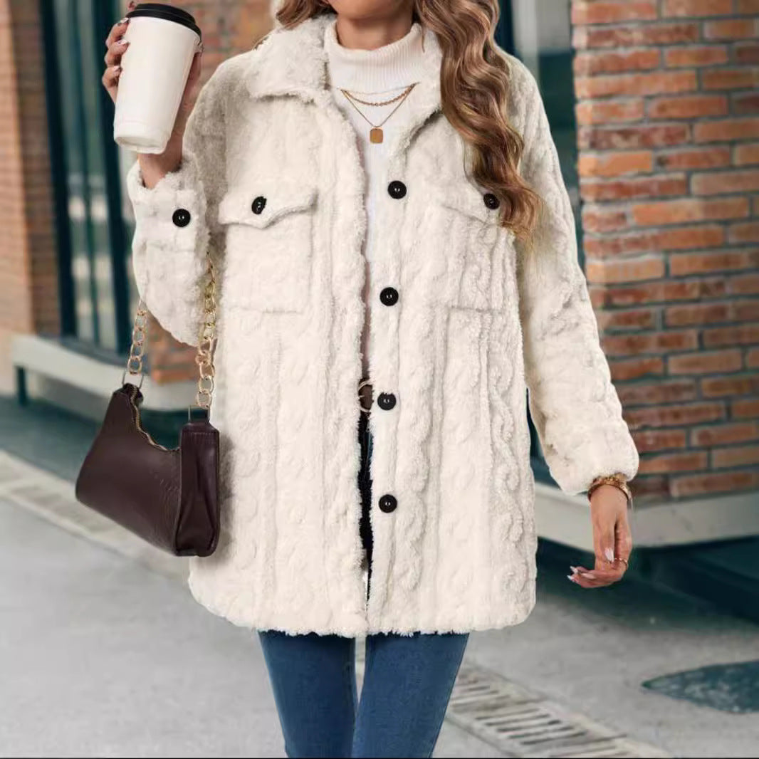 Damen weiche Jacke mit Muster Drune
