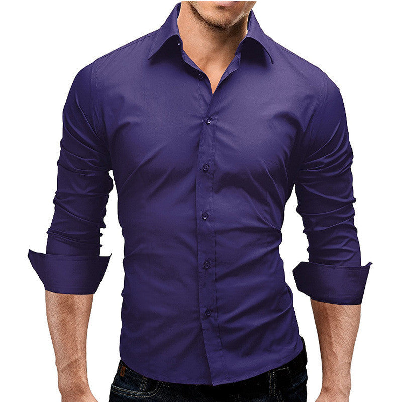 Herren nan tailliertes Businesshemd mit Cutaway-Kragen und Stretch-Baumwollmix Drune