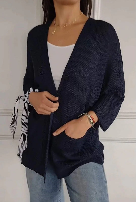 Damen lässige Strickjacke mit praktischen Taschen Drune