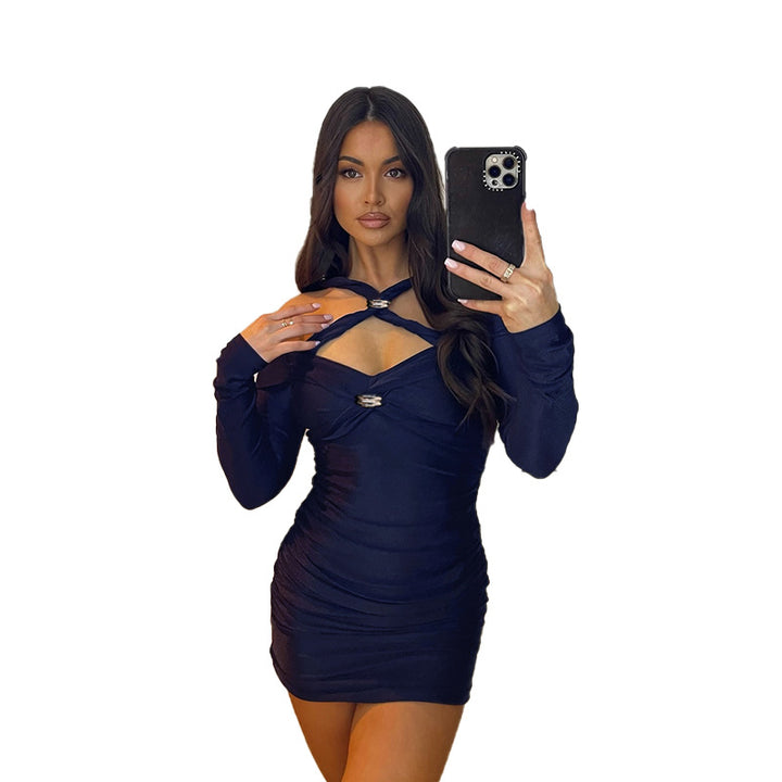 Damen figurbetontes Abendkleid mit schulterfreier Gestaltung und eleganten Raffungselementen Drune