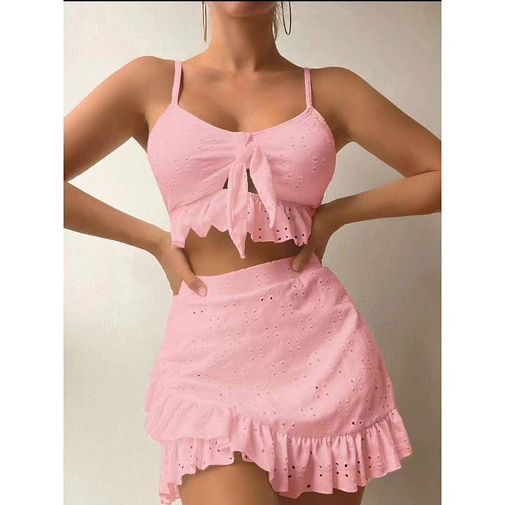 Damen Top und Rock-Set mit Rüschendetails Drune