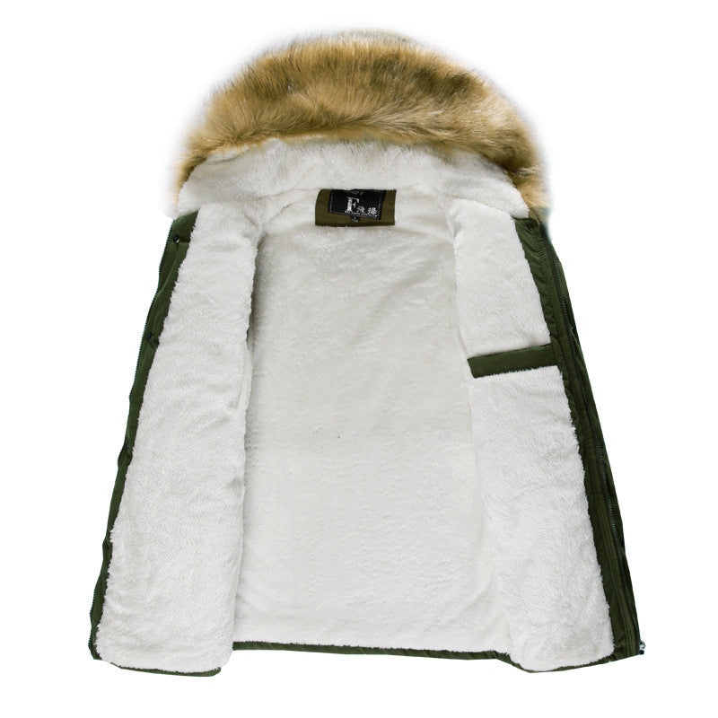 Herren stylische Winterjacke mit abnehmbarer Kapuze Drune
