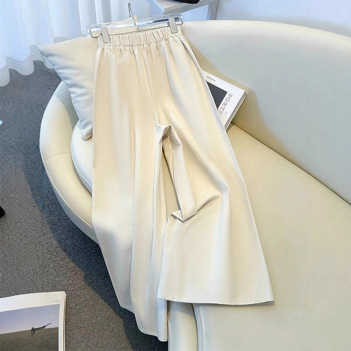 Damen Weite Hochtaillierte Hosen mit Faltenwurf Drune