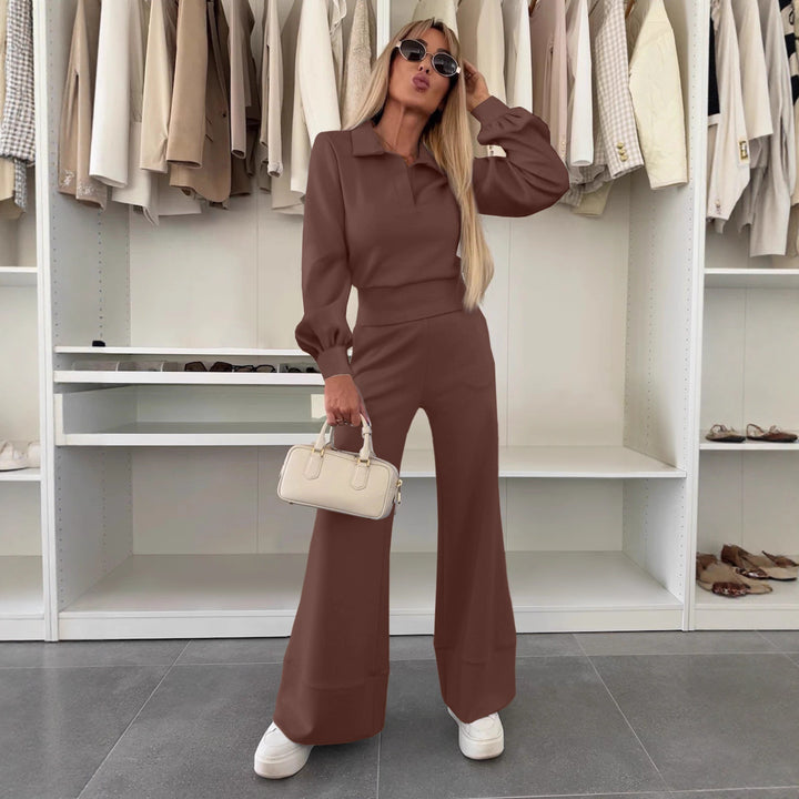 Damen Stylish und lässiger Jumpsuit mit weitem Bein und eleganten Ärmeln Drune