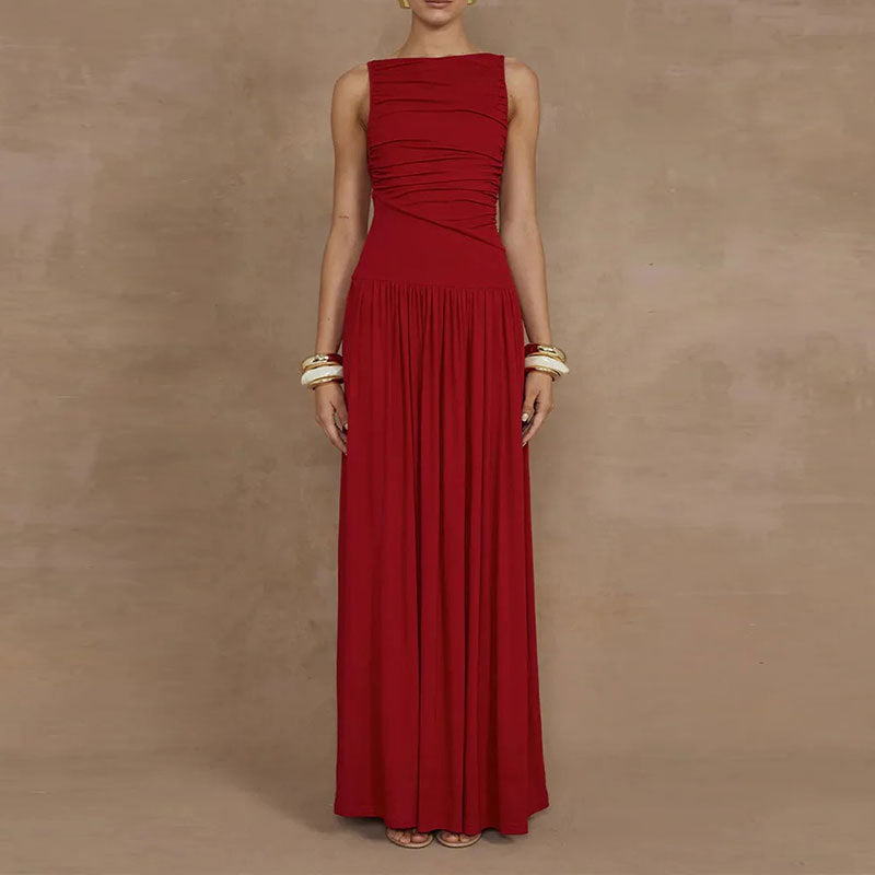 Damen Maxikleid mit raffiniertem Drapierungseffekt Drune