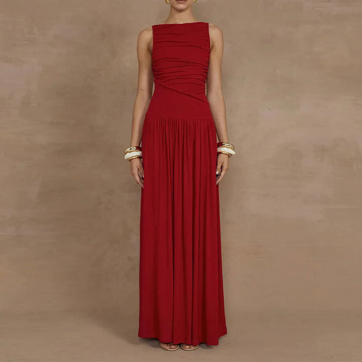 Damen Maxikleid mit raffiniertem Drapierungseffekt Drune