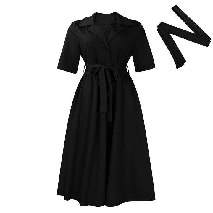 Damen Midikleid mit eleganter Knopfleiste und tailliertem Design Drune