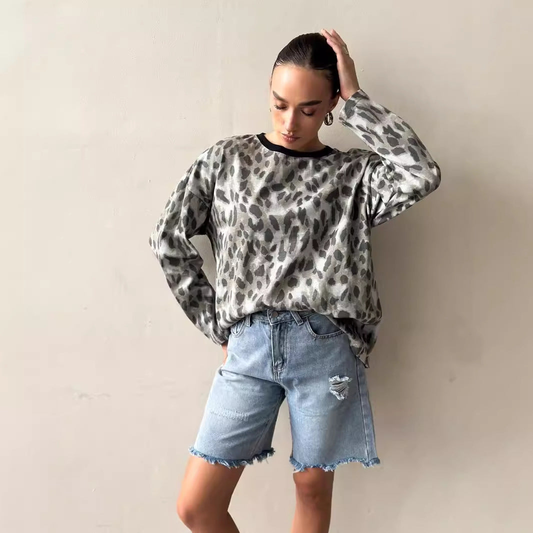 Damen lässiger Sweatshirt mit aufregendem Tiermotiv Drune