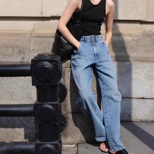 Damen Hoch geschnittene Mom-Jeans Drune