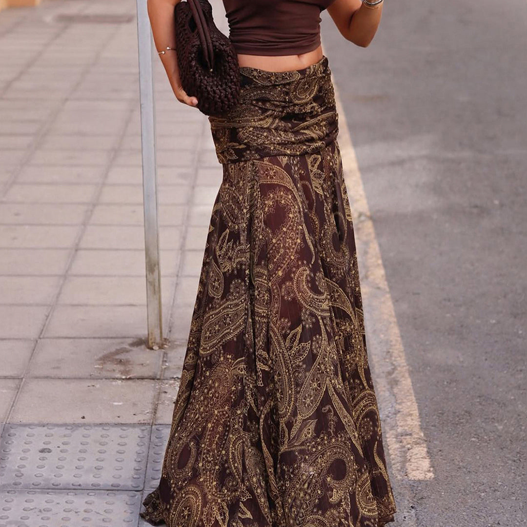 Damenrock mit asymmetrischem Saum und Paisleymuster Drune