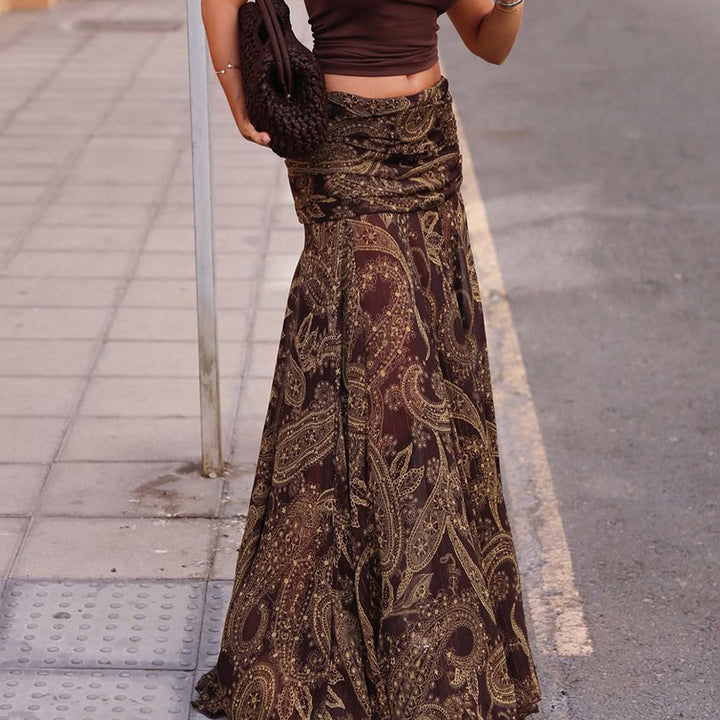 Damenrock mit asymmetrischem Saum und Paisleymuster Drune