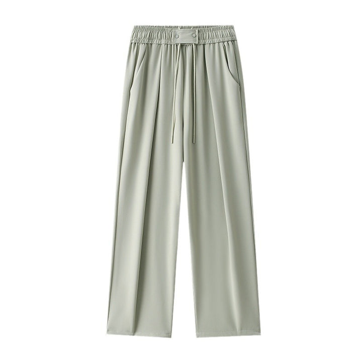 Damen Weitgeschnittene Freizeithose mit elastischem Bund und verstellbarem Kordelzug Drune