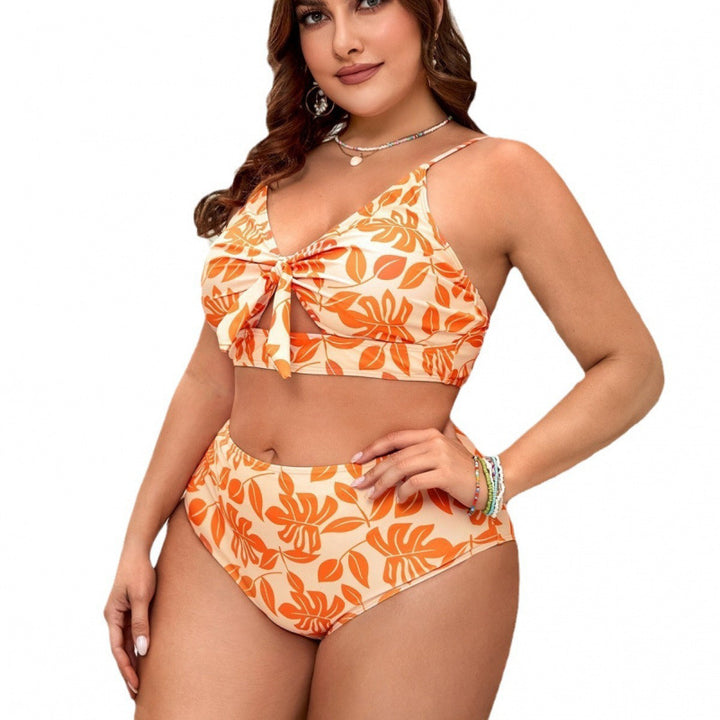 Damen Bikini-Set mit floralem Wickel-Top und hohem Taillenslip Drune