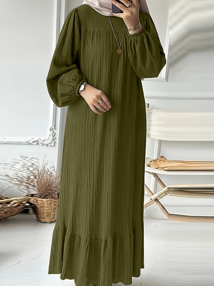 Damen Maxikleid mit waagerechtem Faltenwurf Drune