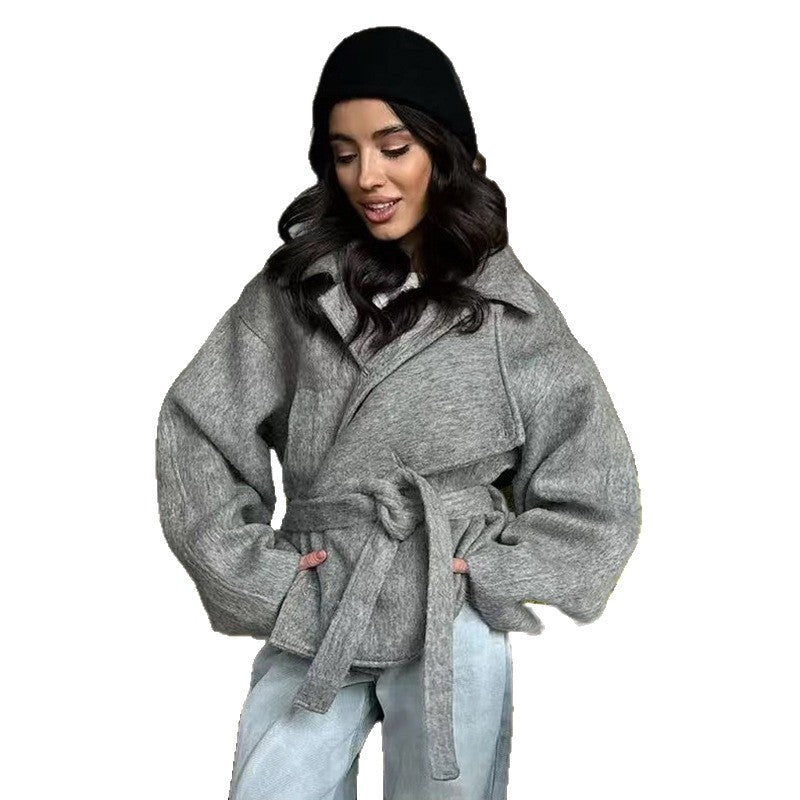 Damen oversized Wickeljacke Drune