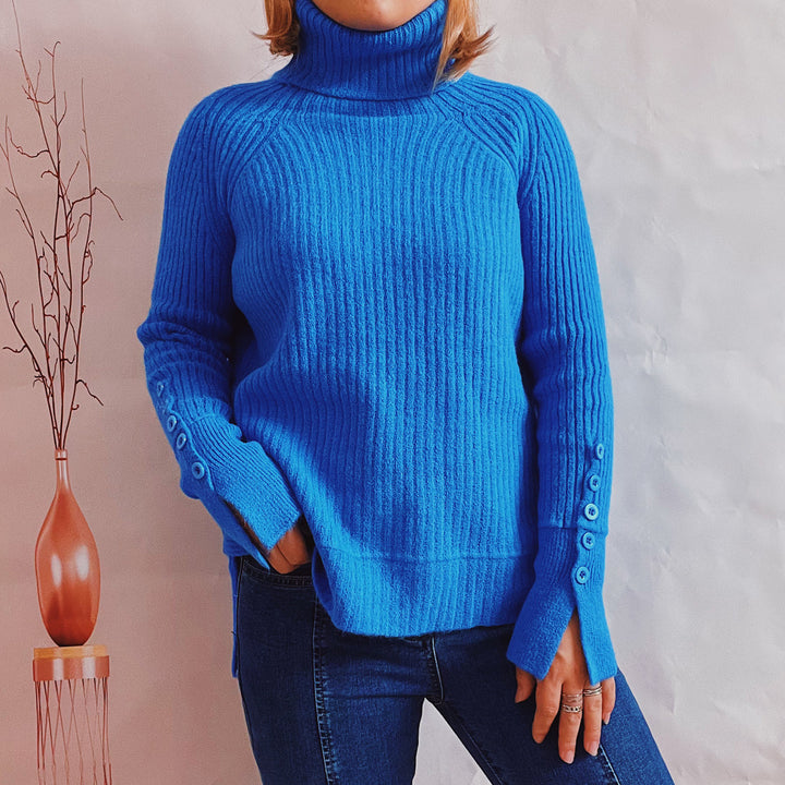 Damen Ribbed Rollkragenpullover mit elegantem Schnitt Drune