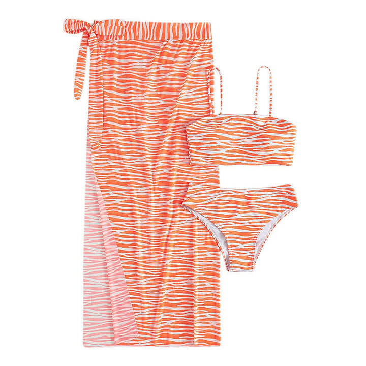 Damen Zweiteiliges Crop-Top und Rock-Set mit Zebra-Muster Drune