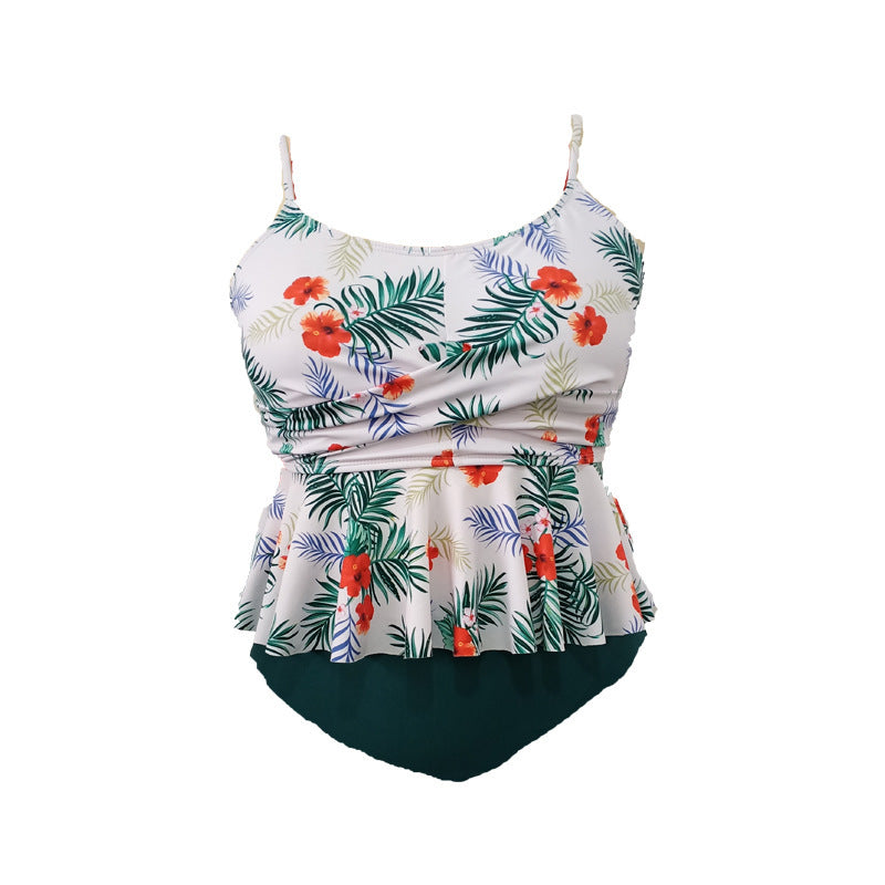 Damen Tankini-Set mit floralem Rüschendesign und figurumspielendem Schnitt Drune