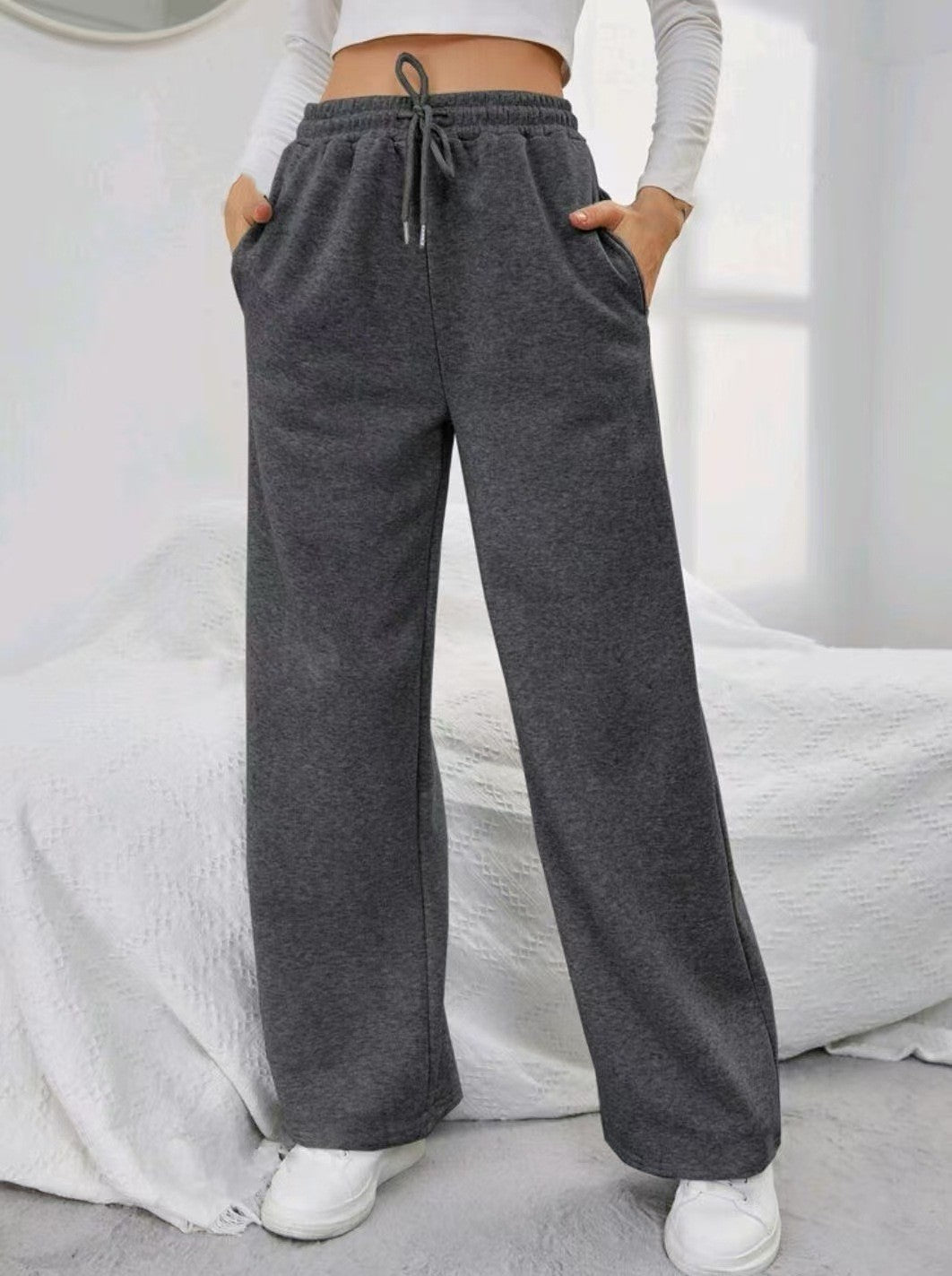 Damen Bequeme Freizeithose mit weitem Bein Drune