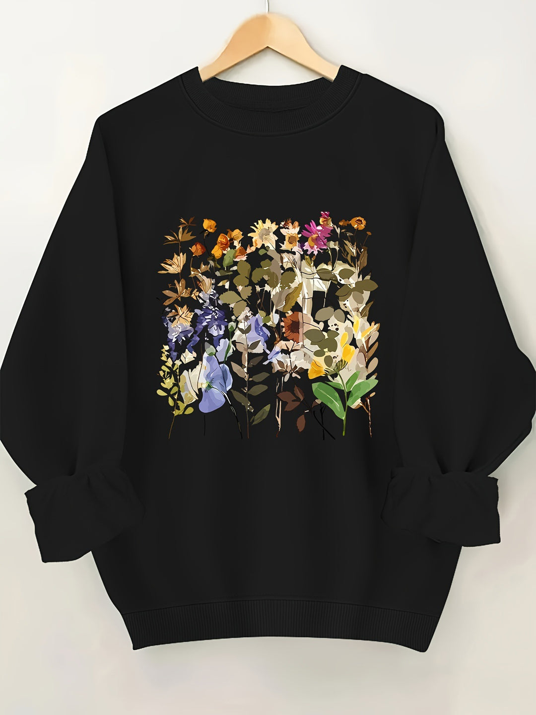 Damen Sweatshirt mit floralem Motiven und bequemer Passform Drune