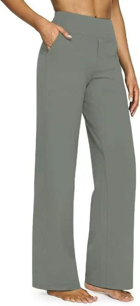 Damen Weit geschnittene Komfort-Hose mit elastischem Bund und praktischen Taschen Drune