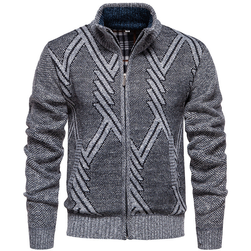 Herren Strickjacke mit strukturiertem Zopfmuster und praktischen Taschen Drune