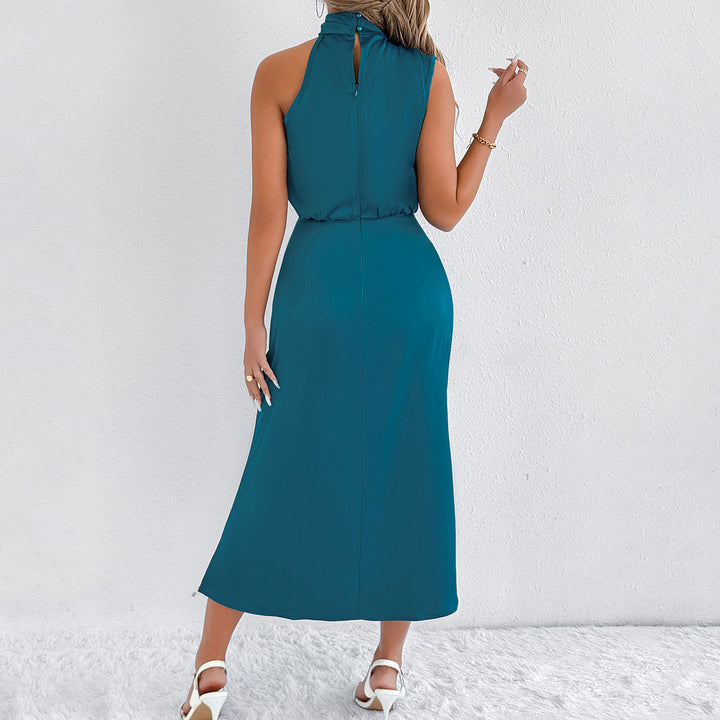Damen Maxi-Kleid mit asymmetrischem Halter und fließendem Schnitt Drune