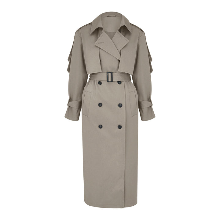 Damen Modischer Trenchcoat mit Gürtel und detailverliebtem Schnitt Drune