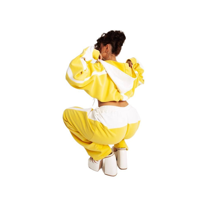 Damen cropped Sportjacke mit hohem Kragen und elastischem Bund Drune