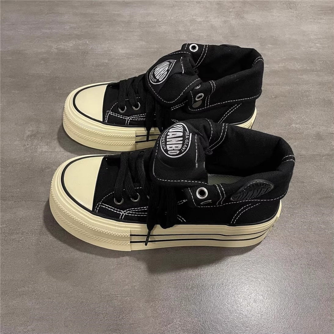Damen Hohe Sneaker mit coolem Vintage-Design und praktischer Schnürung Drune
