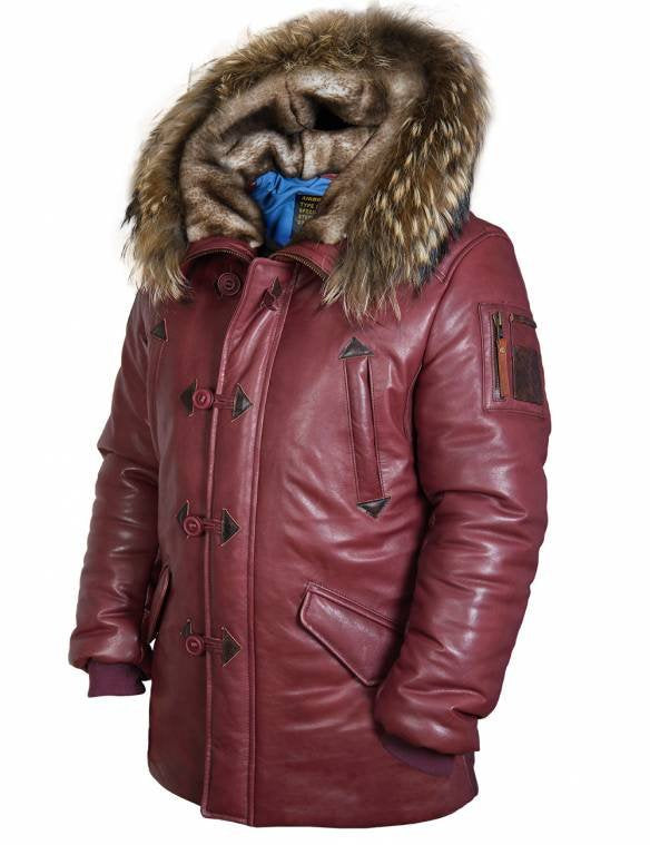 Herren Winterparka mit luxuriösem Kunstpelzkragen und wärmendem Futter Drune