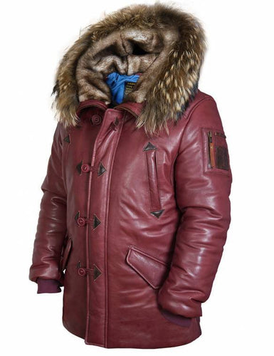 Herren Winterparka mit luxuriösem Kunstpelzkragen und wärmendem Futter Drune