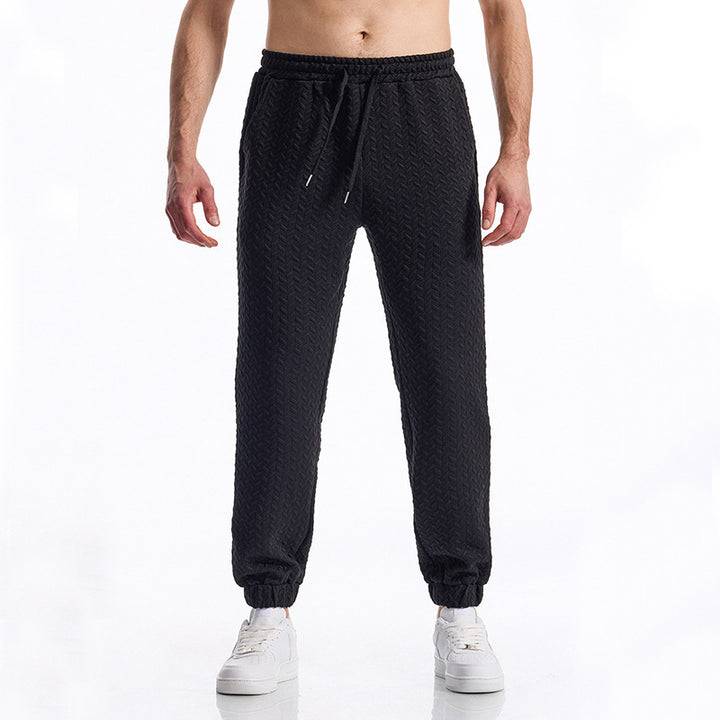 Herren bequeme Freizeithose mit elastischem Bund und Strukturmuster Drune