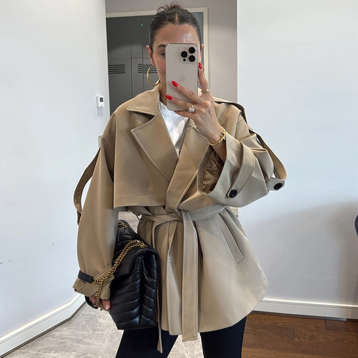 Damen Modischer Oversize-Trenchcoat Drune
