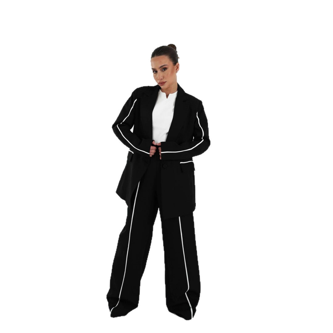 Damen eleganter Blazer mit kontrastierenden Details Drune