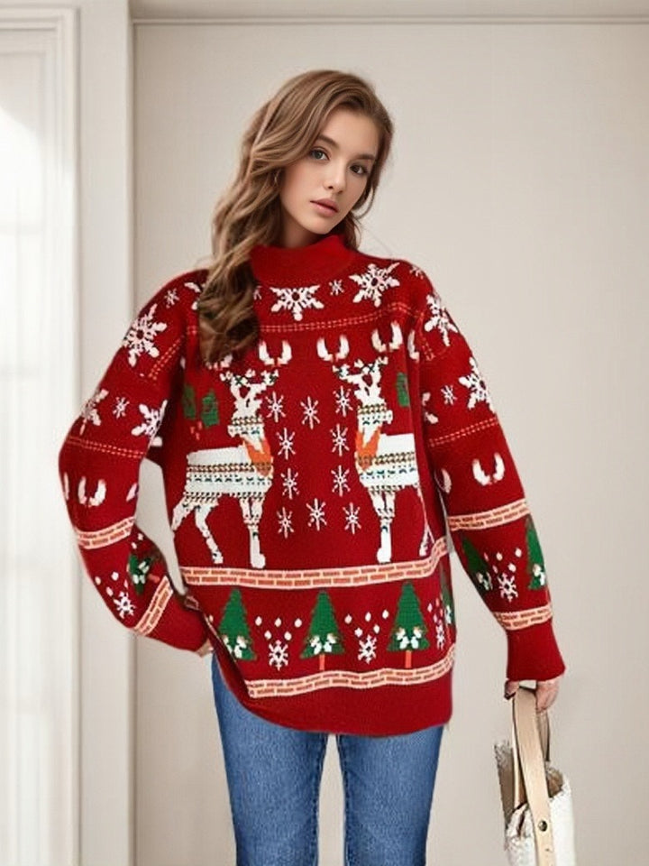 Damen Weihnachtspullover mit festlichem Motiv und lässigem Schnitt Drune