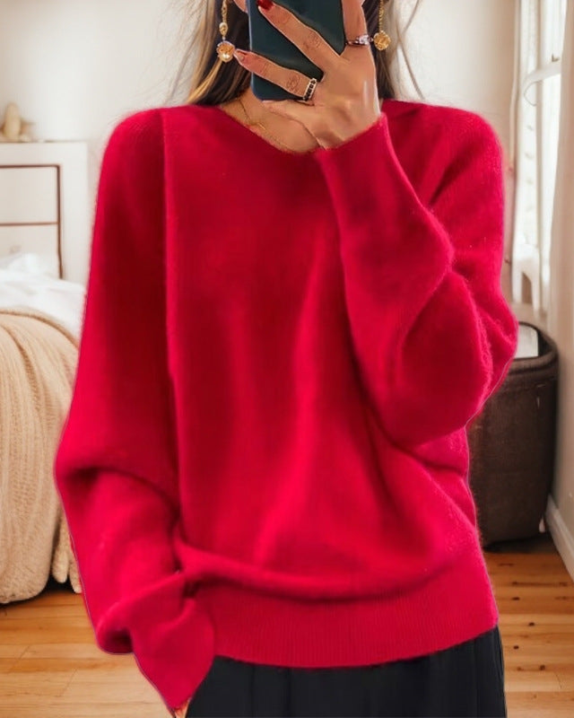 Damen gemütlicher Cashmere Pullover Drune