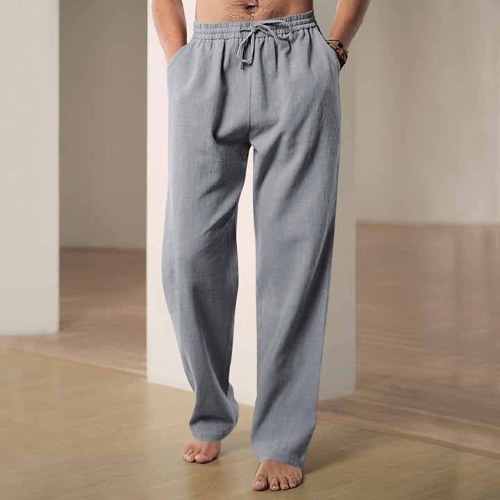 Herren lässige Freizeithose mit elastischem Bund und Seitentaschen Drune