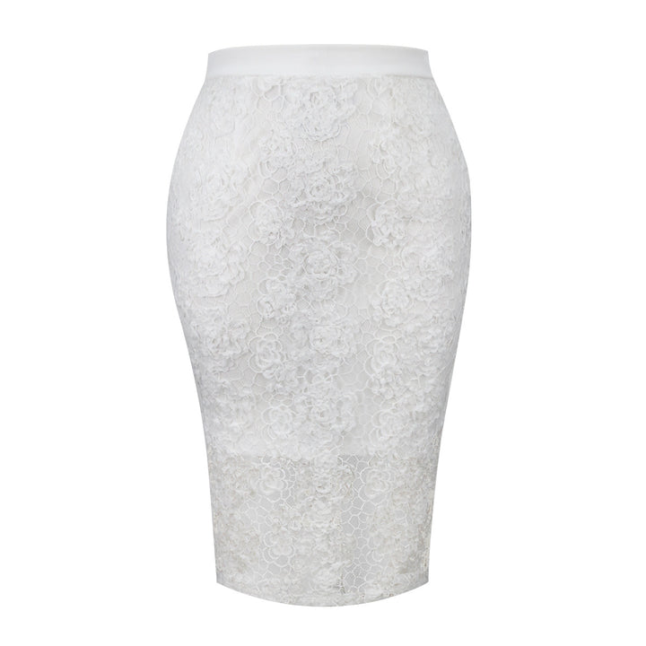 Damen Eleganter Spitzenrock mit floralen Akzenten Drune