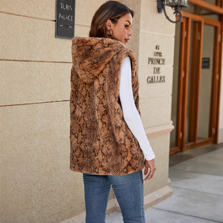 Damen Fleece-Weste mit animalistischem Muster Drune
