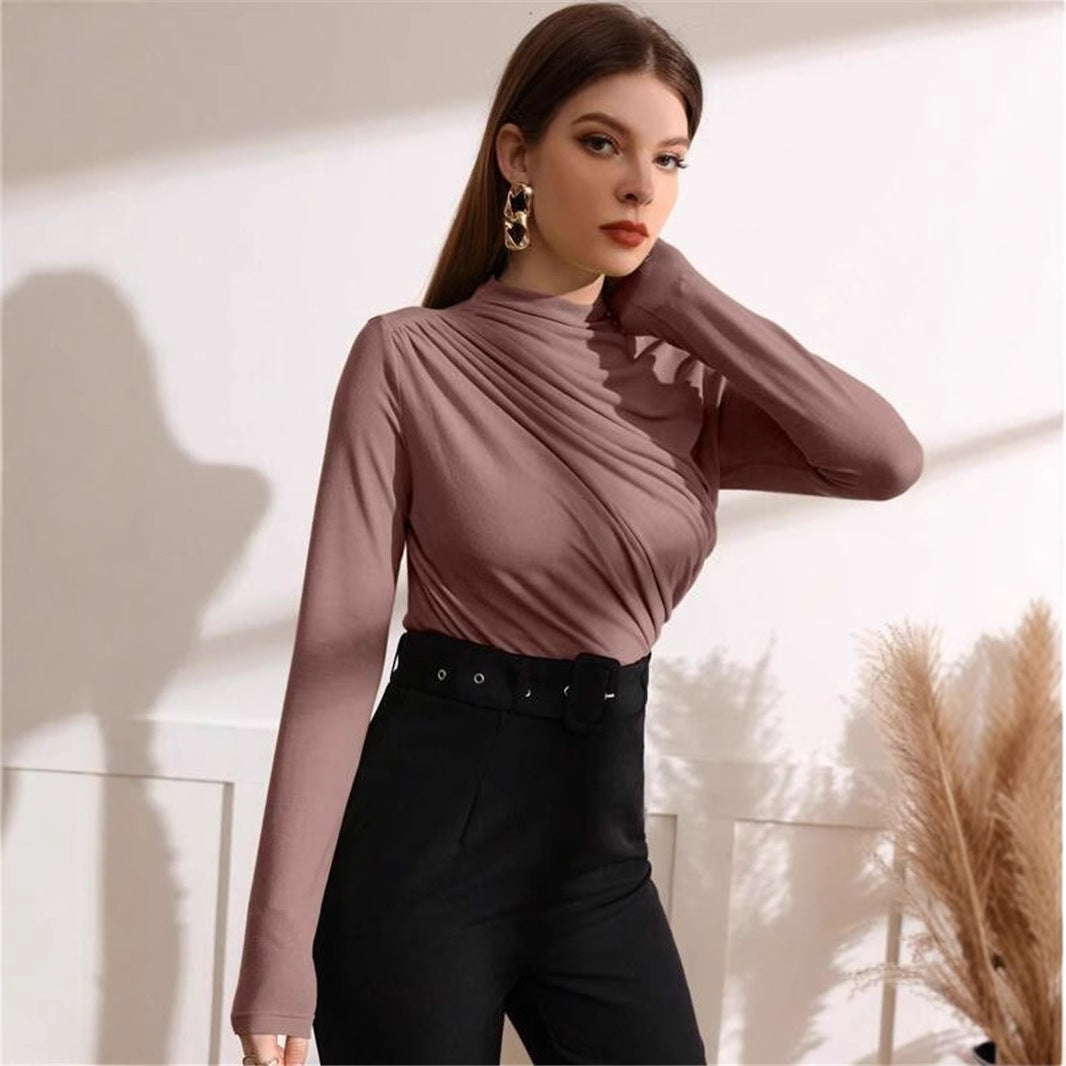 Damen Langarm-Shirt mit elegantem Wickeldesign Drune