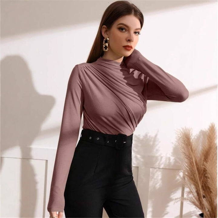 Damen Langarm-Shirt mit elegantem Wickeldesign Drune