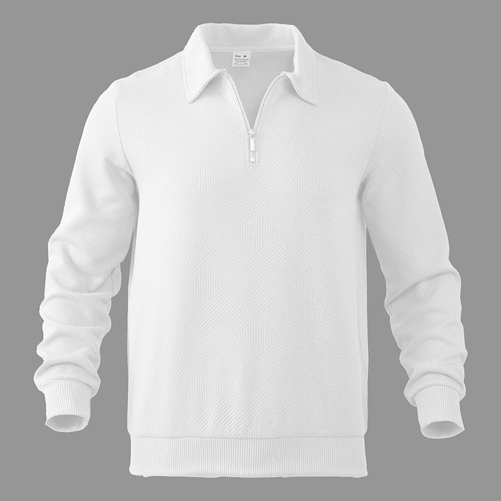 Herren Sweatpullover mit halblangem Reißverschluss und strukturiertem Gewebe Drune