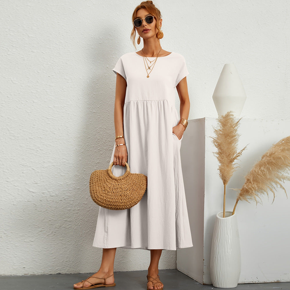 DamenMaxikleid mit modischer Taillierung und praktischen Seitentaschen Drune