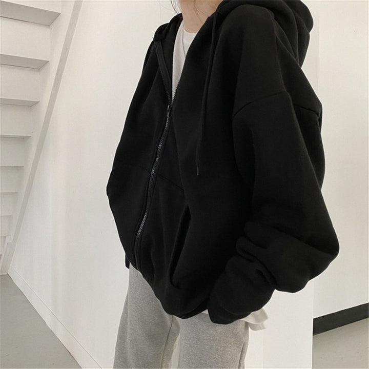 Damen Cozy Übergroße Zip-Up Hoodie Drune