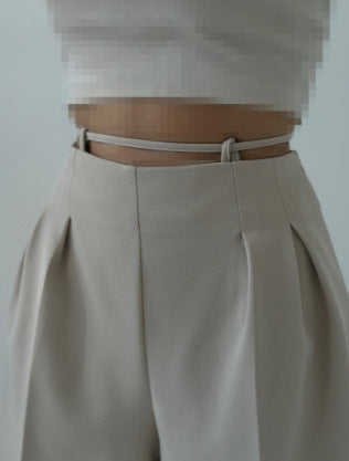 Damen High-Waist Chinohose mit dekorativem Bindeband Drune