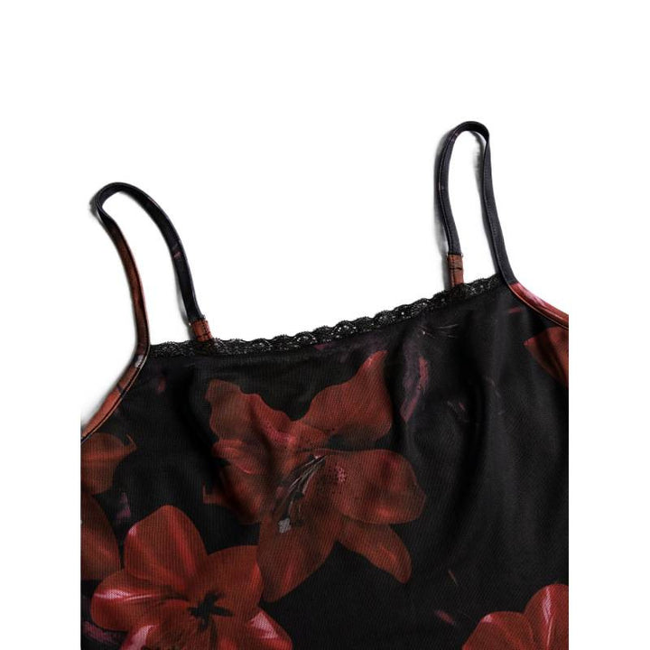 Damen Minikleid mit floralen Akzenten und verführerischem Schnitt Drune